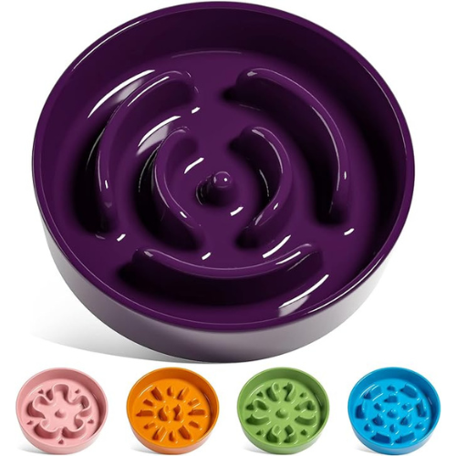 Ceramic Slow Feeder Dog Bowls, Dog Food Dish for Fast Eaters, Puzzle Bowl